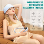 Head Massager,Scalp Massager,Relief Headaches,Fatigue,Stress,Sleep aid,Hangover with Airbag Kneading,Constant Temperature Hot Compress for Head (Sky Blue)
