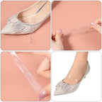 15 Pairs Transparent Invisible High Heel Shoe Straps, Clear Elastic TPU Ankle Straps, Adjustable Secure Anti-Slip Loose Shoes, Comfort Laces for Women, High Heel Support Anti-Loose