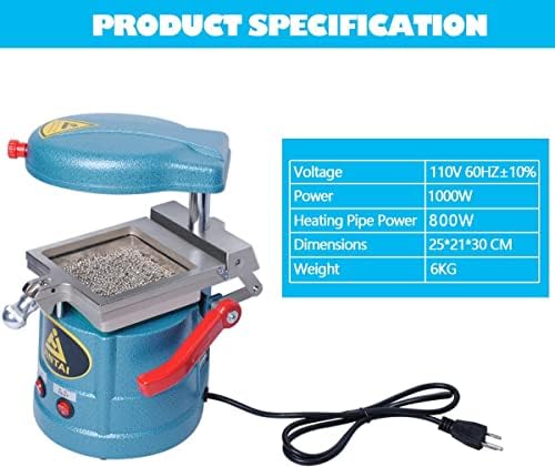 Gekufa Dental Vacuum Forming Machine 110V Molding Machine Lab with 15 Thermoforming Plastic Sheets 1.5MM