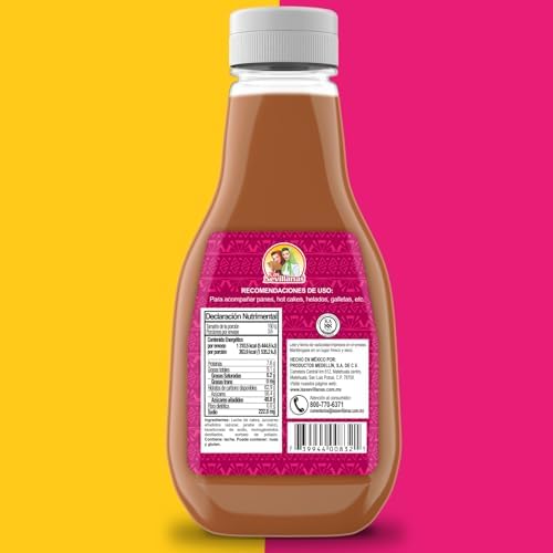 Las Sevillanas Sweet Dulce de Leche Squeeze Bottle – Traditional Mexican Cajeta Made with Goat’s Milk – Sweet & Lactose-Friendly Caramel Spread – Perfect for Pancakes, Waffles, Bread, and Desserts – 12.7 Oz