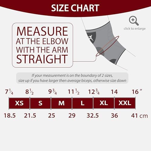 Rymora Elbow Support Sleeve for Men and Women (Single Sleeve) (Medium) [M] - Support for Tennis Elbow, Tendonitis, Joint Pain Relief, Arthritis, Etc