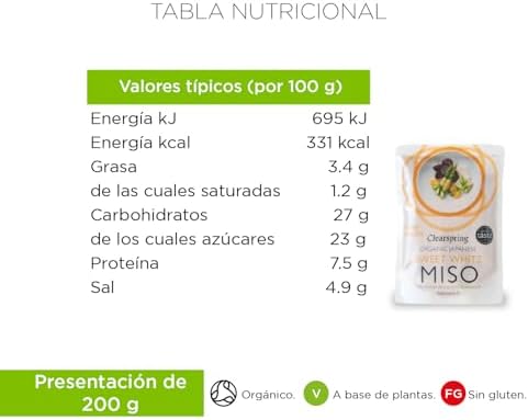 Clearspring Organic Instant White Miso Soup Paste with Sea Vegetable 60 g (Pack of 4)