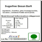 Ghasitaram Gifts Jaiccha Sugarfree Besan barfi 200 gms|Gift for Diwali,Holi,Valentine,Birthday,Anniversary,Gift for Her,Him,Mothers Day,Fathers Day|