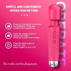 Handheld Electric Back Massager Waterproof 10 Vibration Modes Portable Cordless Waterproof Muscle Massager Pain Relief Deep Relaxation AA02623