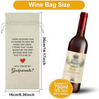 Sazuwu Godparents Proposal Gift Wine Bags for Wine Bottles Will You Be My Godparents Godmother Godfather Baptism Christening Gift from Godchild