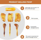 Gua Sha Scraping Massage Tools, Resin Amber Natural Stone Gua Sha Board Scraping Massage Sets for SPA Face Neck Body Scraper