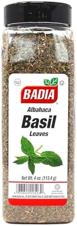 Badia Basil Leaves, 4 oz – Premium Dried Basil for Cooking, Seasoning, and Garnishing