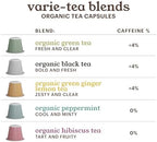 G GRANA Tea Pods, Compatible with Nespresso OriginalLine, 15 Count, Variety Pack of Green Tea, Black Tea, Green Ginger Lemon, Peppermint, and Hibiscus Teas, USDA Organic, Single Serve Capsules