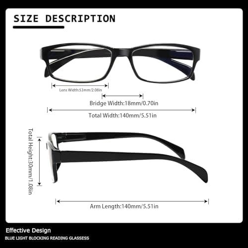 JOSCHOO Computer Reading Glasses for Women and Men 6 Pack Blue Light Blocking Spring Hinge Readers