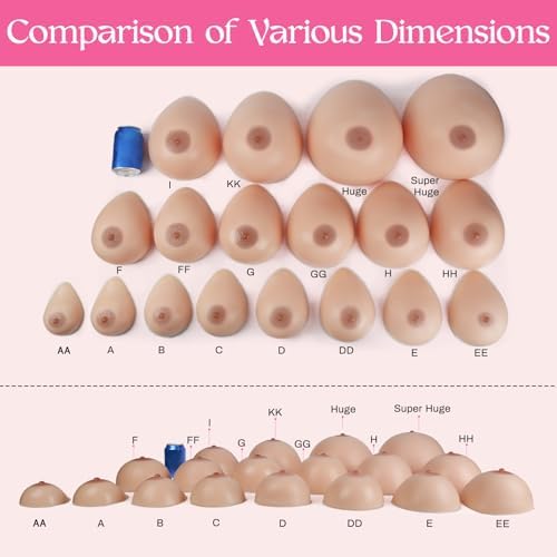 Vollence One Pair Silicone Breast Forms Fake Boobs Crossdresser Prosthesis Mastectomy