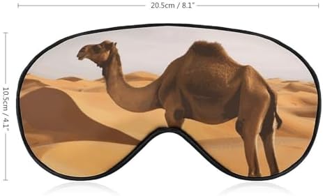 Desert Sand Camel Travel Eye Mask Blackout Eye Mask for Sleeping Airplane Eyemask with Adjustable Strap Sleep Masks for Women Men Soft Night Blindfold Eyemask