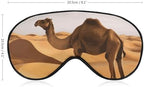 Desert Sand Camel Travel Eye Mask Blackout Eye Mask for Sleeping Airplane Eyemask with Adjustable Strap Sleep Masks for Women Men Soft Night Blindfold Eyemask