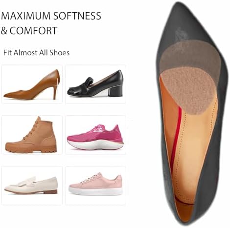 20 pcs Felt Metatarsal Pads for Women and Men, Adhesive Forefoot Pads Forefoot Cushion Pads, Ball of Foot Cushion Foot Pads for Forefoot and Sole Support, Metatarsalgia Mortons Neuroma