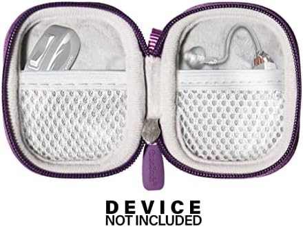 CaseSack Case for Hearing Aids compatible with EarCentic EasyCharge Rechargeable Hearing Aids also for Otofonix Elite/Encore, Banglijian, Britzgo, My Tone, LIGINN, Blaids, Lexie, Tweak (Purple)