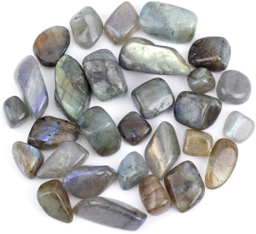 ZenQ 1 lb Labradorite Tumbled Stone Chips Crushed Natural Crystal Quartz Pieces