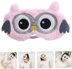 Healifty Sleeping Eye Cover Eye Plush Owl Animal Sleep Shade for Girls Women Travel Eyeshade Cute Pink