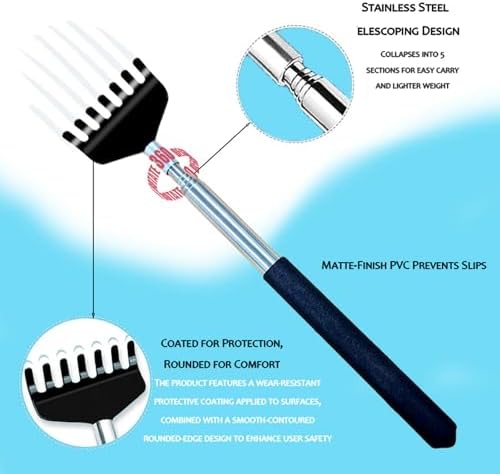 8-Piece Gift Box Set Retractable Back Scratchers- Portable Metal Body Massager Tool, Multi-Color Set for Men Women Kids & Pets - Father's Day, Valentine's, School Season