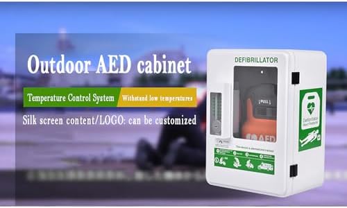 AED Storage Cabinet, Outdoor AED Cabinet with Constant Temperature Control System and Intelligent Password Lock, Waterproof and Anti-Corrosion, Compatible with Multiple AED Models