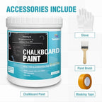 Chalkboard Paint Black Chalk Board Paint for Wood, Metal, Glass, Wall, Plaster Boards Sign, Frame, Interior/Exterior, All-in-One Primer & Top Coat, Black Matte Finish, Acrylic, Non-Toxic, 250g, 9oz