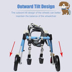 Dog Wheelchair 4 Wheels Disabled Doggie Assisted Walker, Assist Small/Medium/Large Pet Mobility Wheelchair, Dachshund Cat Rabbit Recovery Cart Equipment,Blue-M