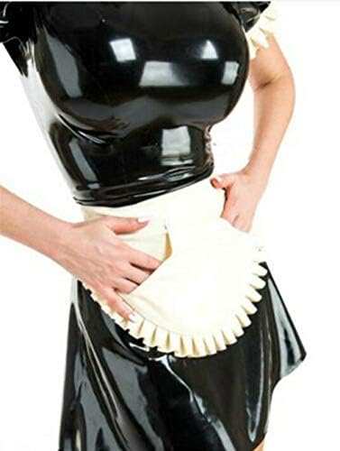 Latex Rubber Skinny skirt Bikini Fashion Maid Dress Servant Gothic Catsuit Uniform Apron Cosplay