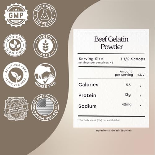 Zen Principle Grass-Fed Gelatin Powder, 1.5 lb. Custom Anti-Aging Protein for Healthy Hair, Skin, Joints & Nails. Paleo and Keto Friendly. Cooking and Baking. GMO-Free and Gluten-Free. Unflavored.