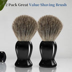 DEBETOOL 2Pack Badger Hair Shaving Brush - Professional Fast Lather Shaving Cream Brush for Sensitive Skin, Luxury Shave Brush for Men Gift