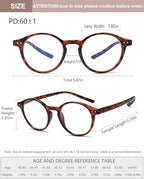 EYEURL 4-Pack Round Reading Glasses for Women Men Blue Light Glasses Retro Round Readers