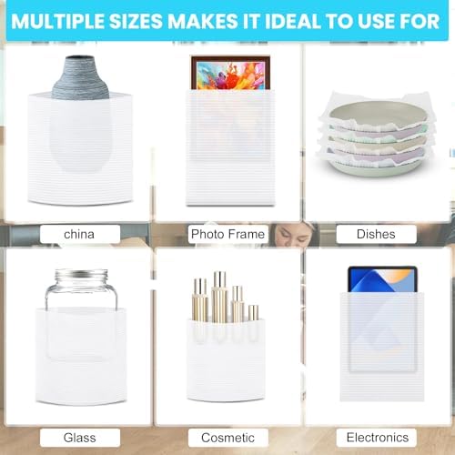 AOBOPLE 250 Pack Moving Supplies,5 Sizes (16x16",16x12",12x12",12x7.5",7.5x7.5") 200 Foam Pouches and Foam Sheets with 50 Fragile Stickers,Packing Supplies to Protect Artworks,Photo Frame,Dishes