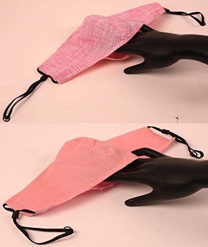 Touchstone Denim look Adjustable filter pocket double layer cotton face mask reusable washable for men, women (Pack of 3). Grey Green Pink