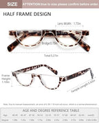 EYEURL Half Frame Reading Glasses for Women-5 Pack Blue Light Blocking Glasses Fashion Rimless Computer Readers for Women Anti UV Ray Eyeglasses with Spring Hinges,2.5