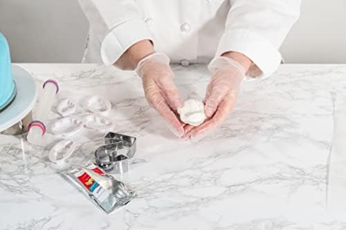 Bakerpan Premium Rolled White Fondant for Cake Decorating, Vanilla Flavor - 4.4 Ounces (Made in USA)