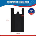 Fuxury 6000 (6K) Count Plastic T-shirt Bags Black 11.5" x 6.5" x 21", Grocery, Trash, Take Out, To Go, Restaurants, Retail Shopping Bags in Bulk for Small Business