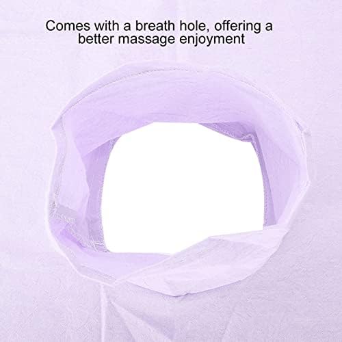 Beauty Massage Bed Sheets, Salon Massage SPA Couch Soft Cotton Bed Cover Protector with Face Breath Hole (Lilac)
