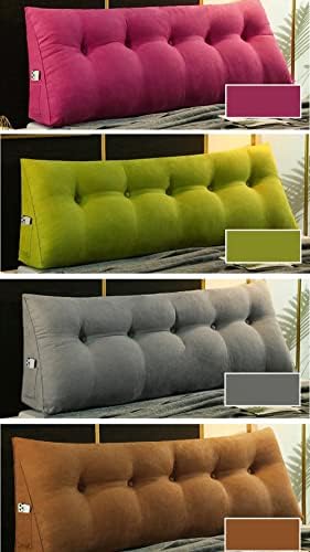 Reading Wedge Pillow Headboard Cushion Removable Triangle Waist Cushions, for Sofa Bed Office Chair Rest Pad, Microfiber Reading Pillows,D,80x50x20cm