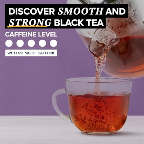 TAZO Organic Earl Grey for Health and Wellness, High Caffeine and Bold Flavor, 16 Count (Pack of 6)