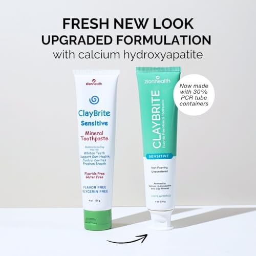 ClayBrite Sensitive Natural Toothpaste Zion Health 4 oz Paste