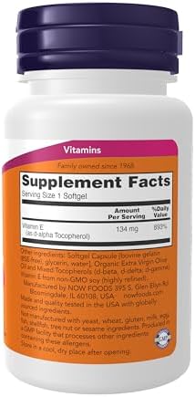 NOW Foods Supplements, Vitamin E-200 IU Mixed Tocopherols, Antioxidant Protection*, 100 Softgels