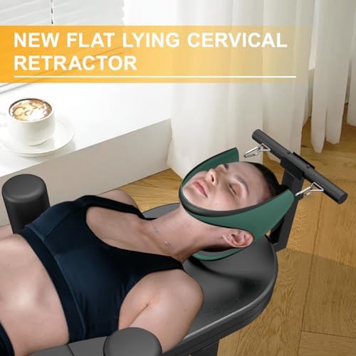 Home Lumbar Traction Table, Portable Massage Cervical & Lumbar Stretcher Bed, Full Body Traction Bed for Tension Relief and Back Decompression (Black)