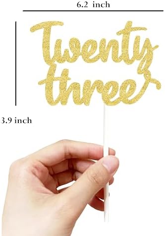 Happy 23rd Birthday Cake Topper twenty three Birthday Cake Toppers, Gold 23rd Cake Topper for Men,23 Cake Topper For Women, 23rd birthday decorations,23rd anniversary Cake Topper