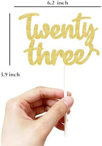 Happy 23rd Birthday Cake Topper twenty three Birthday Cake Toppers, Gold 23rd Cake Topper for Men,23 Cake Topper For Women, 23rd birthday decorations,23rd anniversary Cake Topper