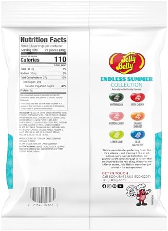 Jelly Belly Endless Summer Assorted Jelly Beans - 1 Pound (16 Ounces) Resealable Bag - Genuine, Official, Straight from the Source