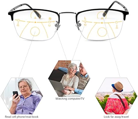 MIRYEA Photochromic Transition Progressive Multifocus Reading Glasses Spring Hinges UV400 Sunglasses Anti Glare Sun Readers