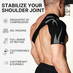 Anaconda Fightwear Shoulder Brace (Large) -Rotator Cuff Compression Support with Gel Pad for Shock Absorption & Joint Health -Adjustable Fit for Left/Right Shoulder - Ideal for Athletes, Men and Women