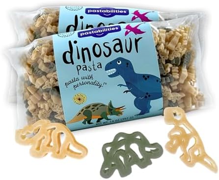 Pastabilities Fun Shaped Pasta for Kids - Dinosaur Pasta Dinosaur Fun Shapes, Family Size, Non-GMO Natural Wheat Pasta, All-Natural, Kosher Certified, Made in the USA, (2 Pack,14 Oz)