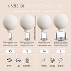 4PCS Glass Facial Cupping Set, Anti Aging Face Cupping Cups for Face & Neck Lift, Glowing Skin - Rejuvenation, Lymphatic Drainage, Facial Vacuum Suction Cups (White)
