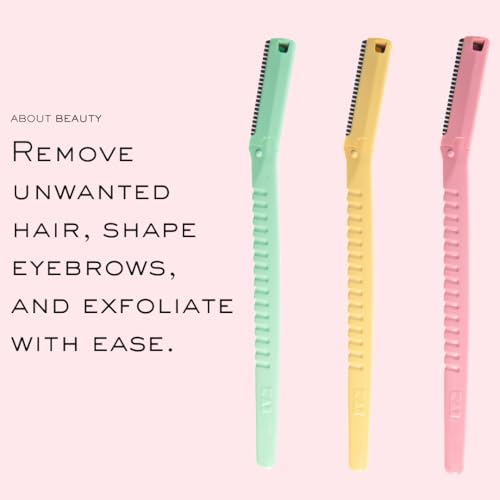 Face N Brow - 3 Beauty Groomers for Hair Removal, Ideal for Shaving, Exfoliating, Dermaplaning and Brow Shaping, Japanese Steel Gently Removes Facial Hair