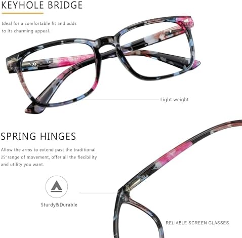 Vintage Square Progressive Multifocal Presbyopic Glasses, Photochromic Gray Sunglasses for Men Women Readers (Floral,+0.00/+2.50 Magnification)