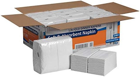 Marathon 2-Ply Dinner Napkin, 17" x 15", White, 1200/Pack, 12 Packs/Carton. A1
