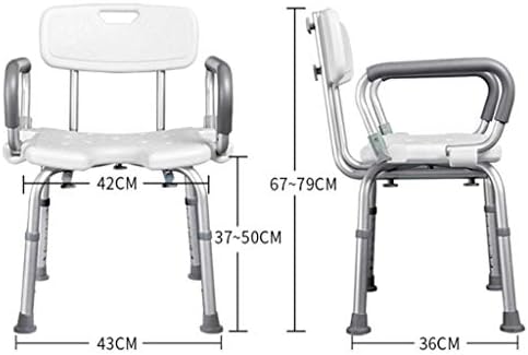Bathroom Stool,Bath Bathroom Stool,Shower Chair with Padded Armrests and Back,White Bathtub Lift Chair with Arms,for Handicap,Disabled,Seniors and Elderly